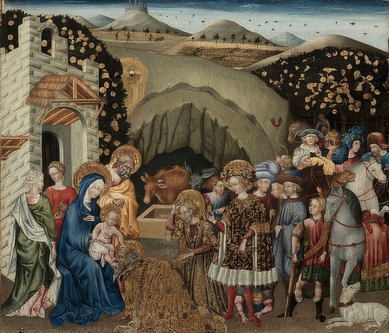 Tilbedelse av magiene. 1440-45 av Giovanni di Paolo