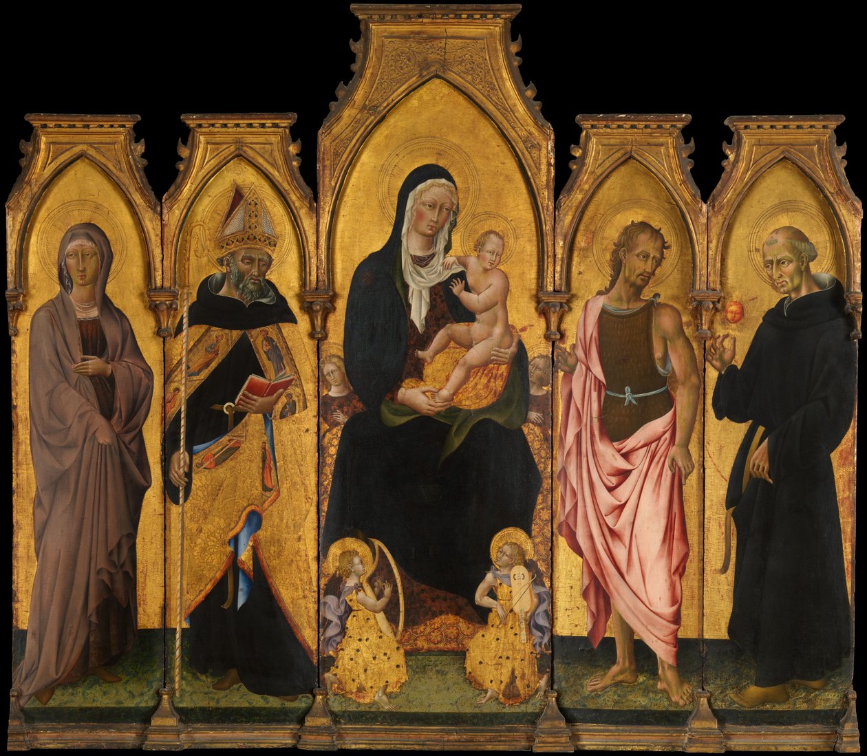 Madonna og barn med hellige, 1454. av Giovanni di Paolo
