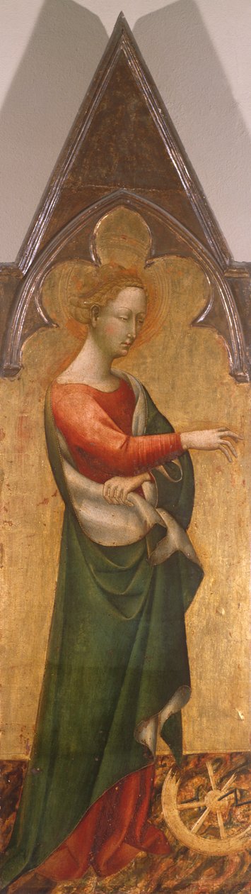 Polyptyk med st. catherine of alessandria av Giovanni di Paolo (ca 1403-1482), detalj av Giovanni di Paolo