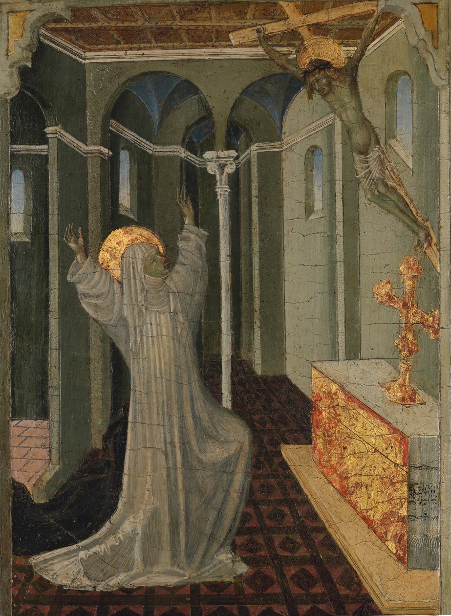 Saint Catherine av Siena mottar Stigmata, ca. 1447-65. av Giovanni di Paolo