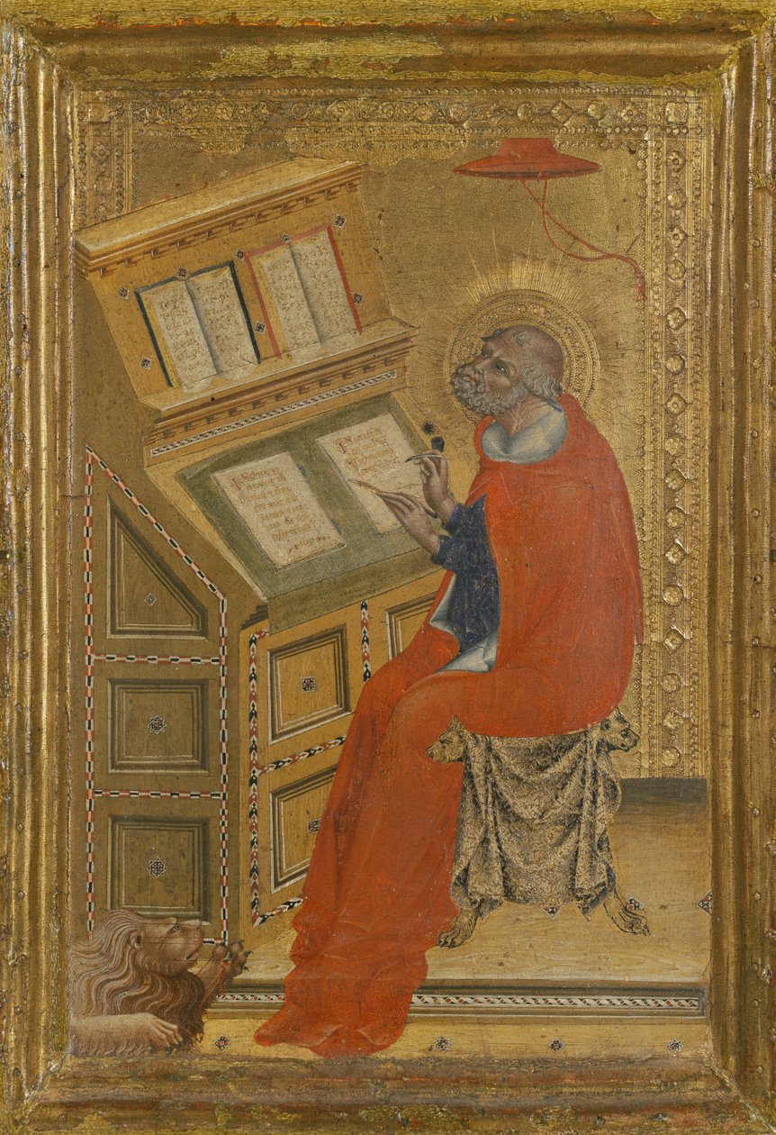 Saint Hieronymus i hans arbeidsrom, ca. 1430 (maleri på tre) av Giovanni di Paolo