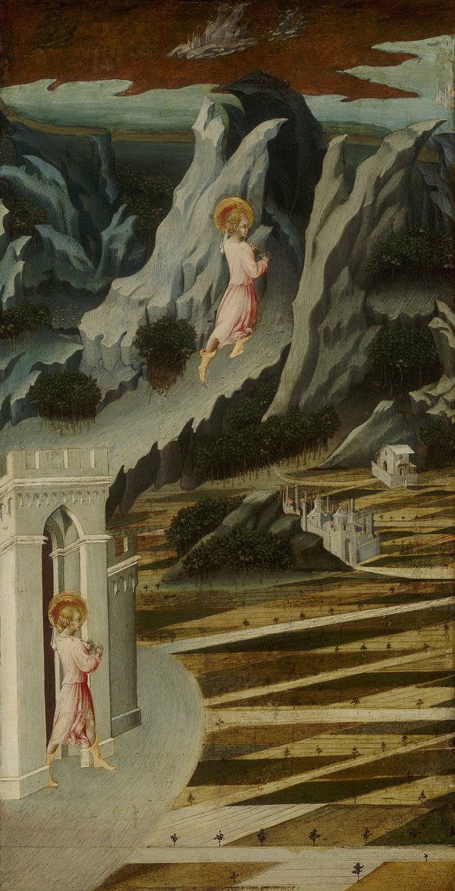 Døperen Johannes på vei inn i villmarken av Giovanni di Paolo