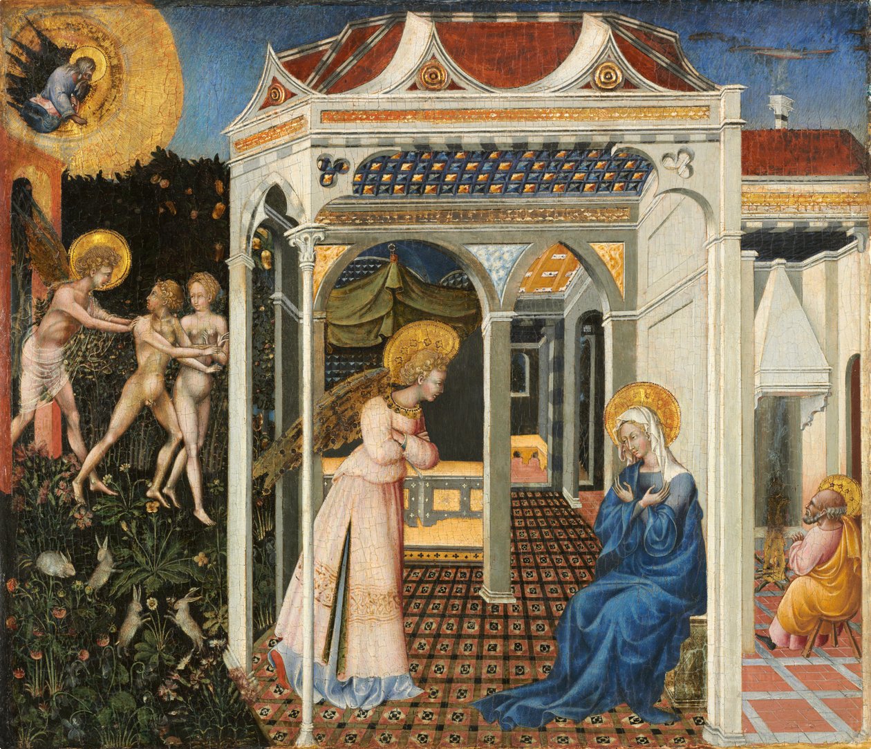 Bebudelsen og utvisningen fra paradiset av Giovanni di Paolo