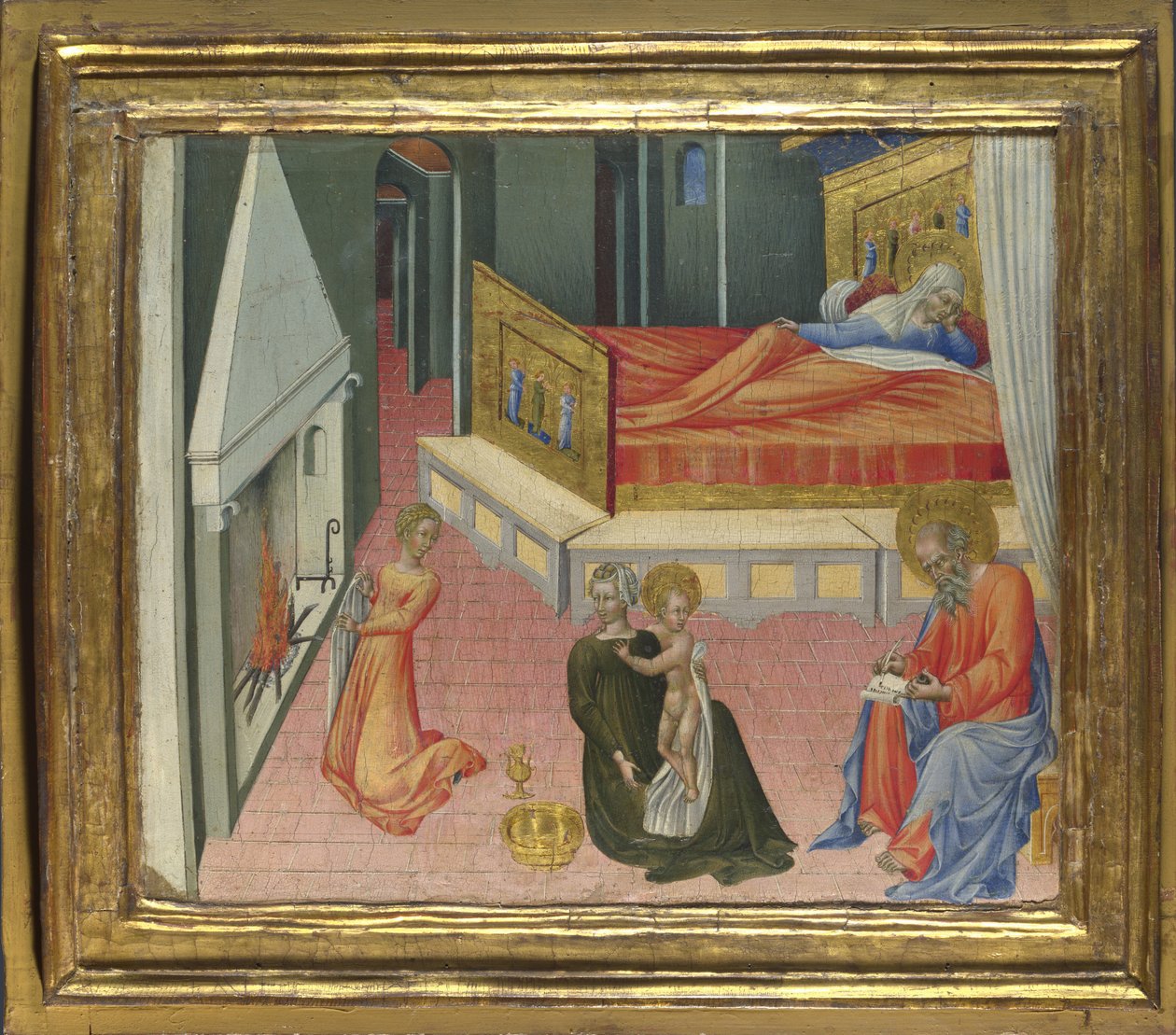 Fødselen til døperen Johannes Predella Panel, 1454 av Giovanni di Paolo