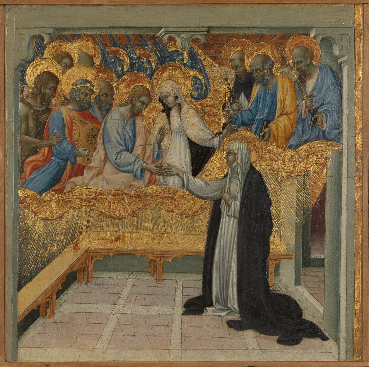 Det mystiske ekteskapet til Saint Catherine av Siena. av Giovanni di Paolo