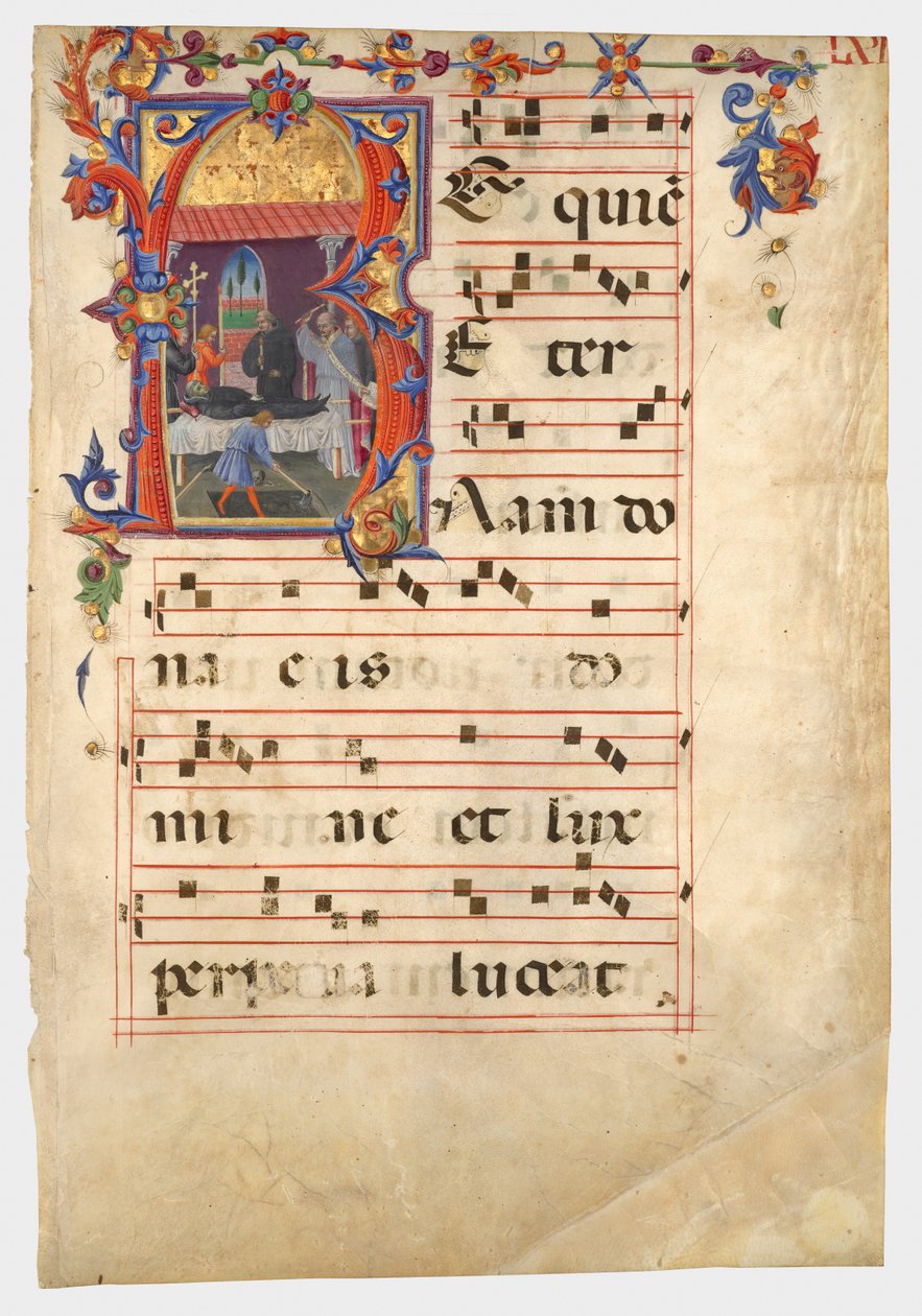 Zwei Blätter aus einem Sequentiar-Kyriale av Giovanni di Paolo