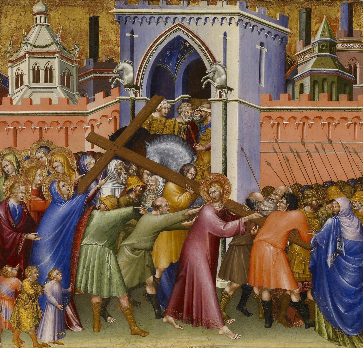 Kristus på vei til Golgata, fra Malavolti-altertavlen, 1426 av Giovanni di Paolo di Grazia