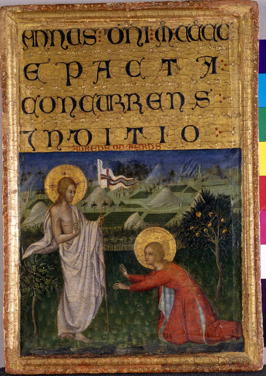 Noli me tangere, ca. 1450 (tempera på poppeltre) av Giovanni di Paolo di Grazia