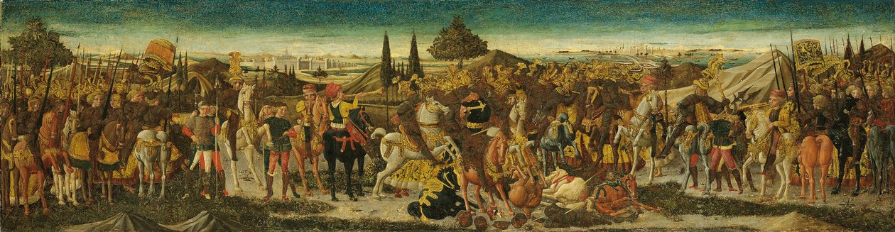En kampscene, fra forsiden av en kassone av Giovanni di Ser Giovanni Scheggia