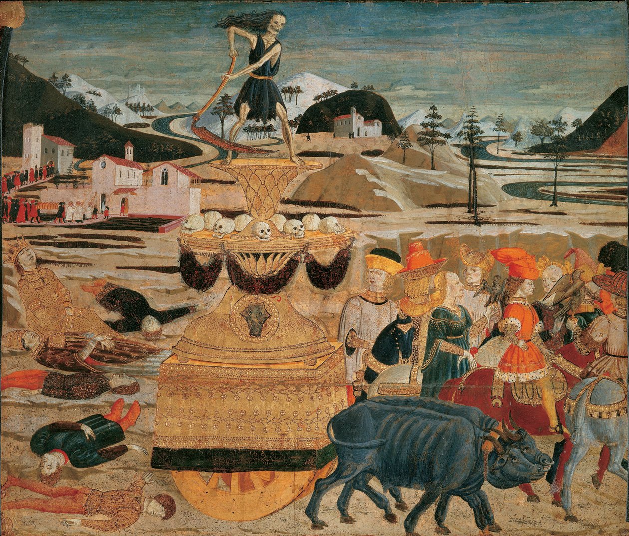 Le triomphe de la mort - Dødens triumf - (Lo Scheggia) Giovanni di Ser Giovanni (1406-1486). Tempera på panel av Giovanni di Ser Giovanni Scheggia