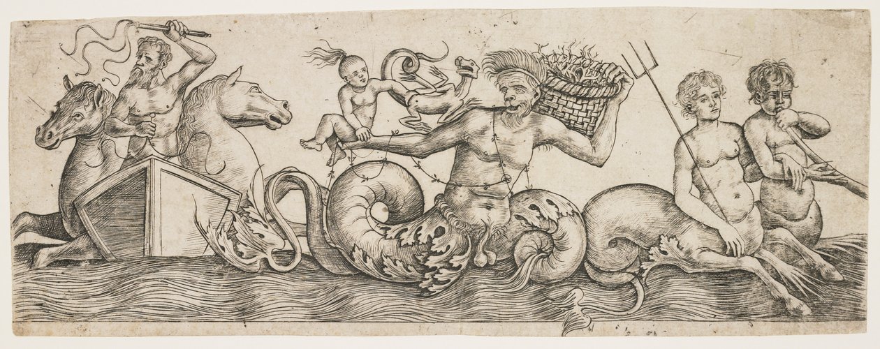 Frise med Neptun og Tritons, ca. 1517 av Girolamo Mocetto
