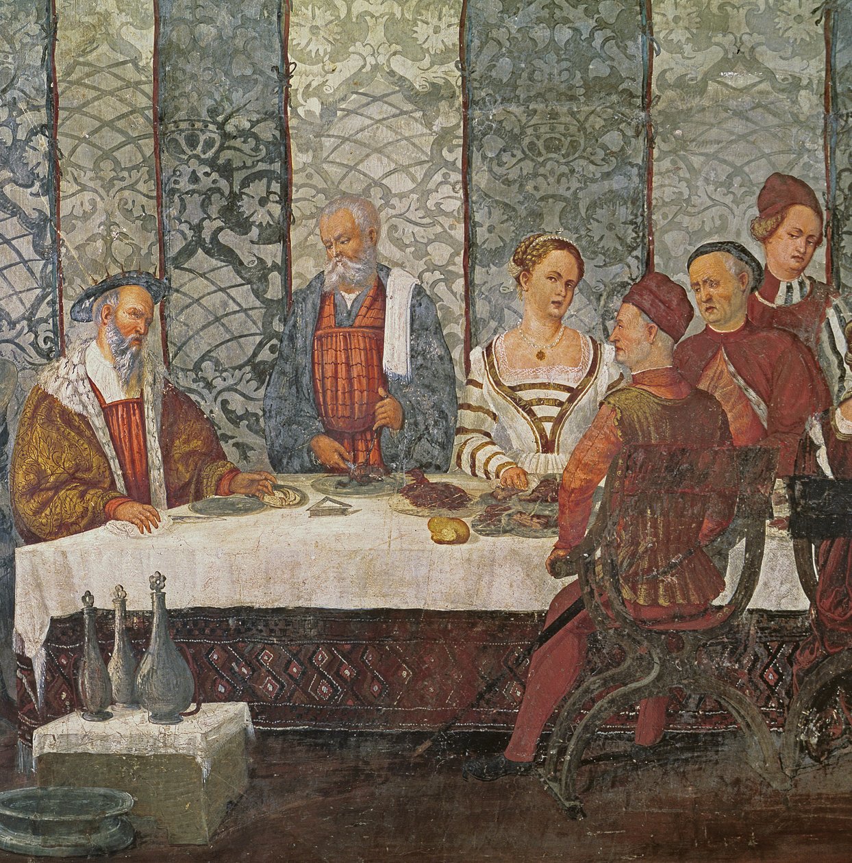 Bankett gitt av Bartolomeo Colleoni for kong Christian I av Danmark, 1520-30 (detalj av 154940) av Girolamo Romanino