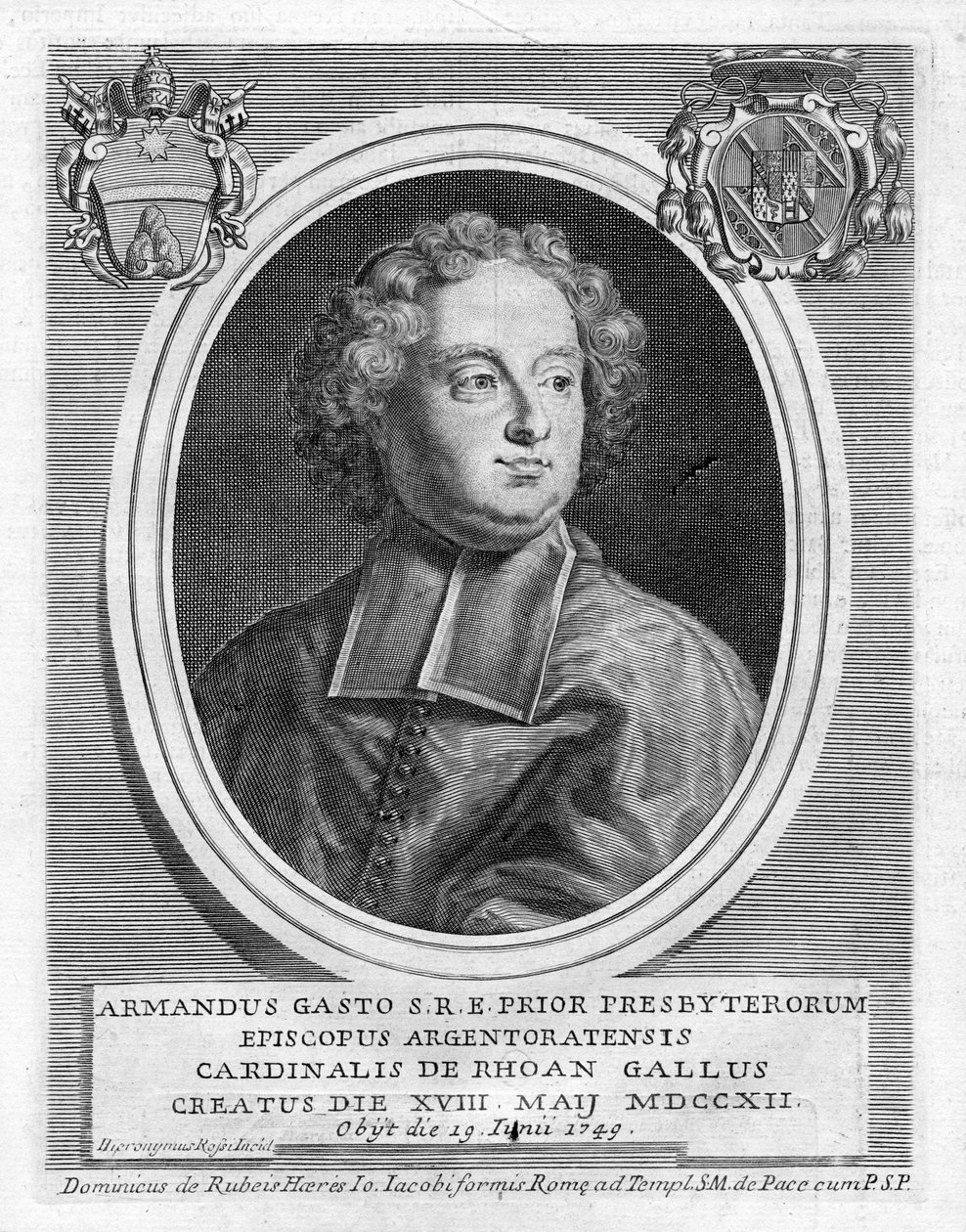 gravert portrett av Girolamo Rossi