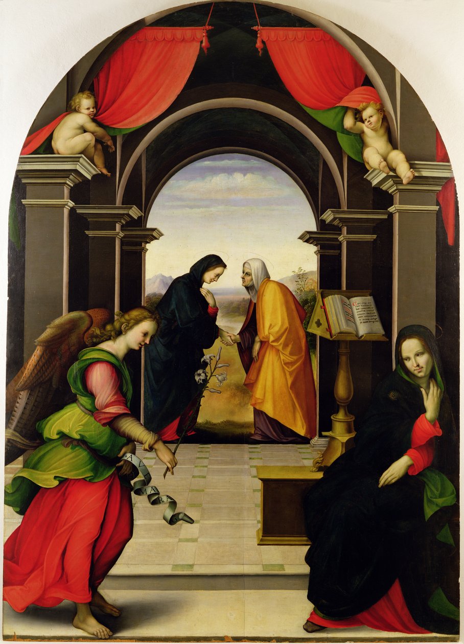 Bebudelsen og besøket, 1518 av Girolamo del Pacchia