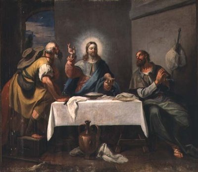 Nattverden i Emmaus (olje på lerret) av Girolamo Brusaferro