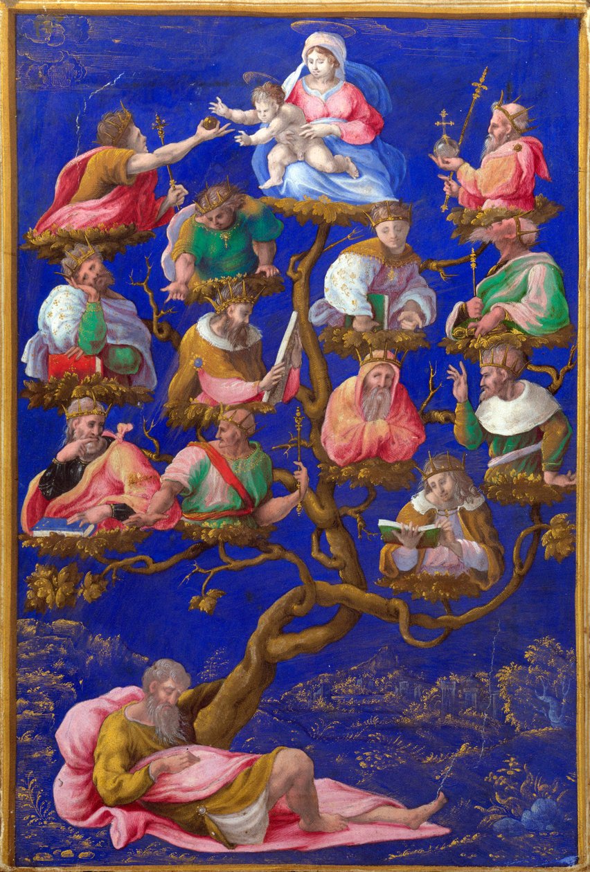 ""The Tree of Jesse"" Maleri av Gerolamo Genga (1476-1551) rundt 1535 London, Nasjonalgalleriet av Girolamo Genga