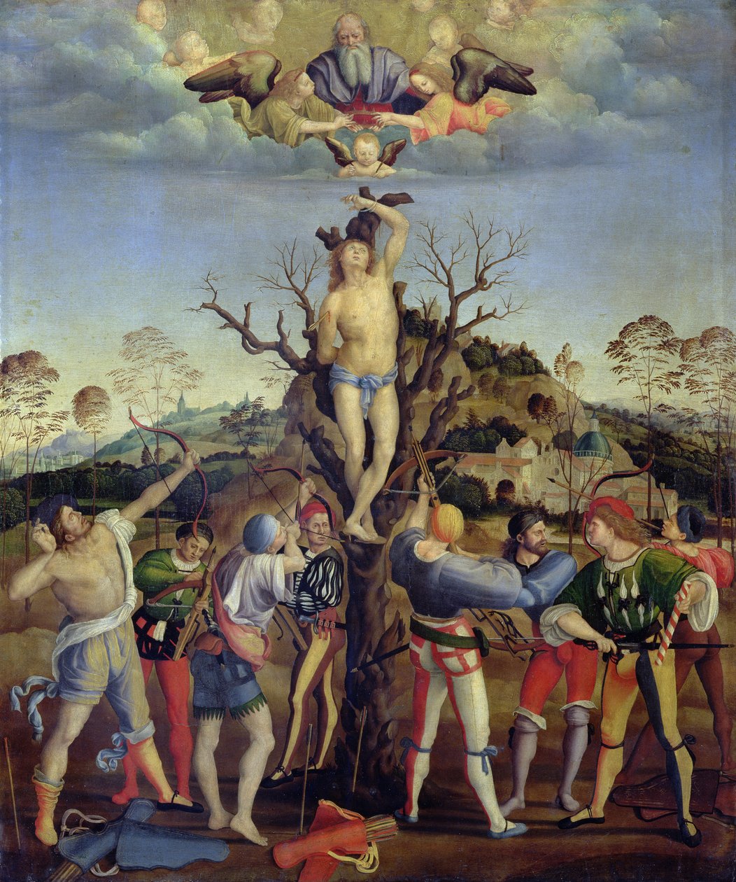 Sankt Sebastians martyrium av Girolamo Genga