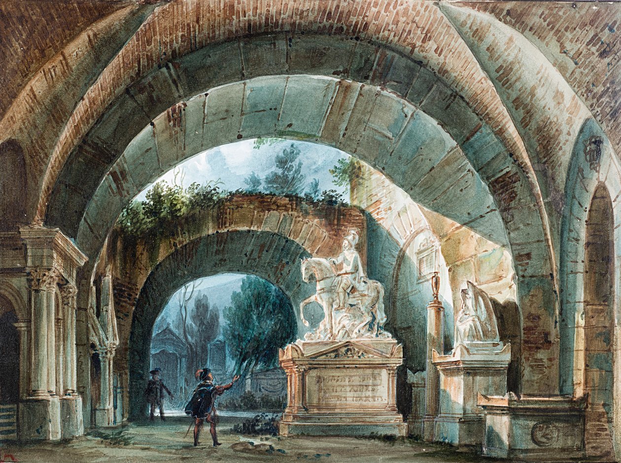 Scenografi for operaen Don Giovanni av Wolfgang Amadeus Mozart. av Girolamo Magnani