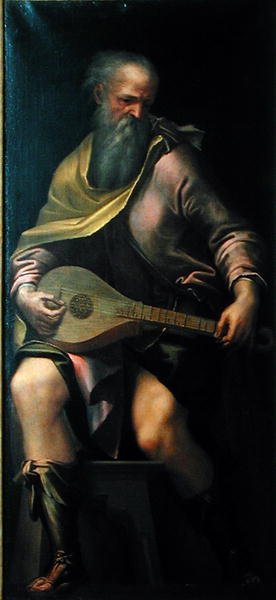 Lutspiller, ca. 1562 av Girolamo Mazzola Bedoli