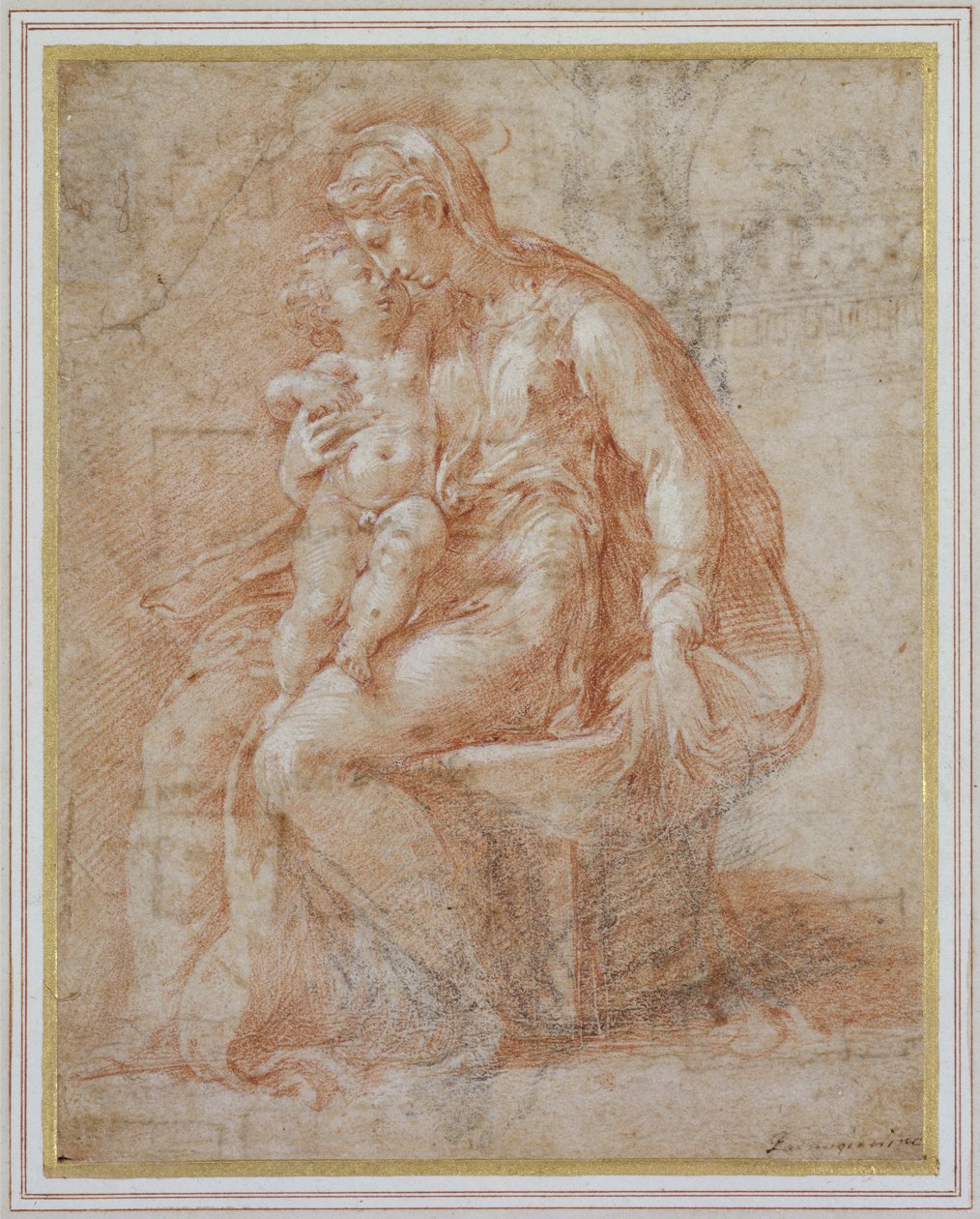 Madonnaen og barnet av Girolamo Mazzola Bedoli