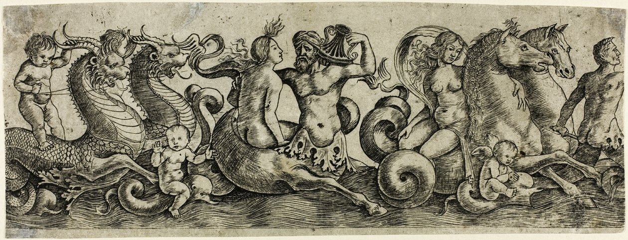 Fris med tritoner og nymfer av Girolamo Mocetto