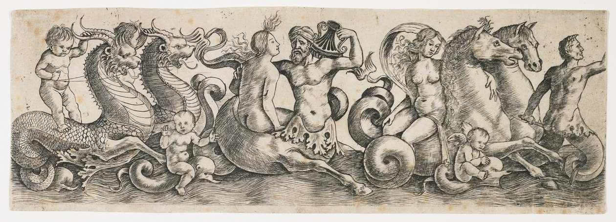 Frise med tritoner og nymfer, ca. 1517 av Girolamo Mocetto