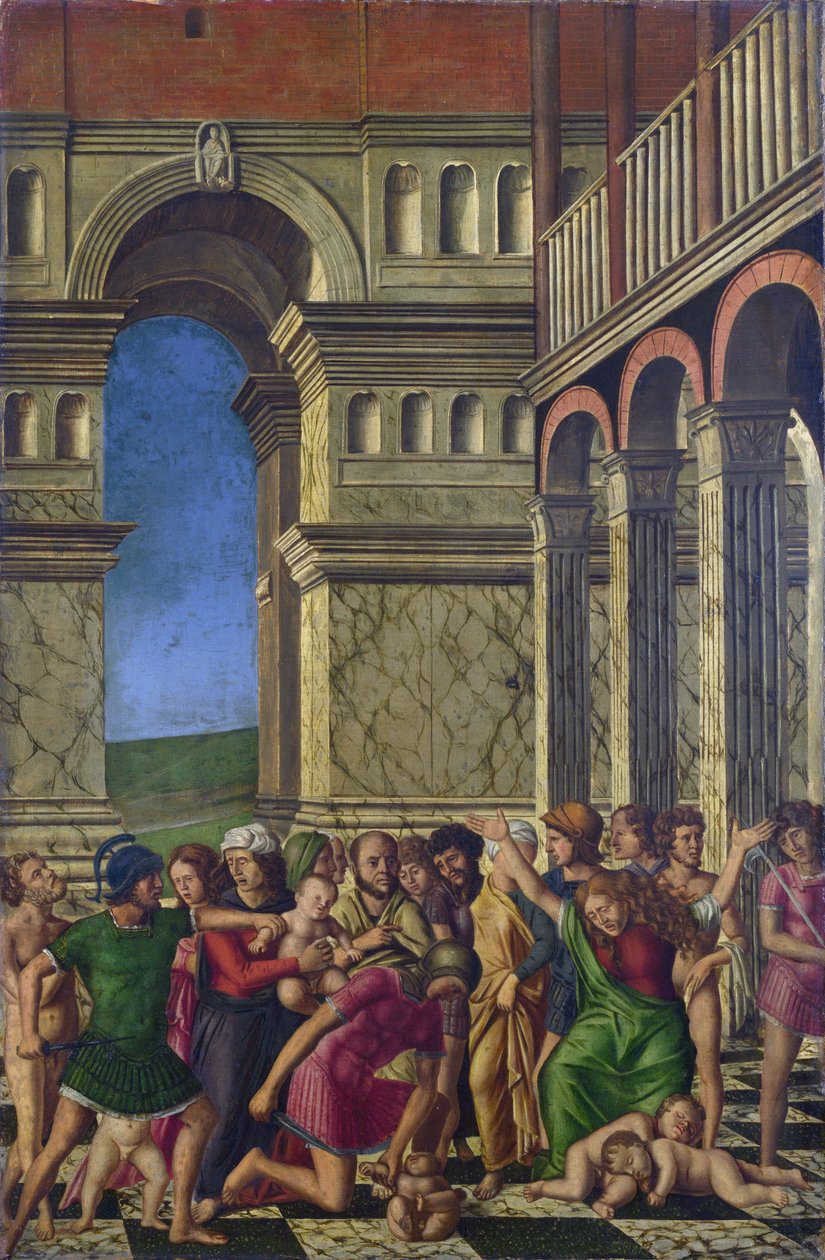 Mocetto, Girolamo (ca. 1458-1531) The Massacre of the Innocents Olje på lerret ca 1510-1520 National Gallery, London 67,9x44,5 av Girolamo Mocetto