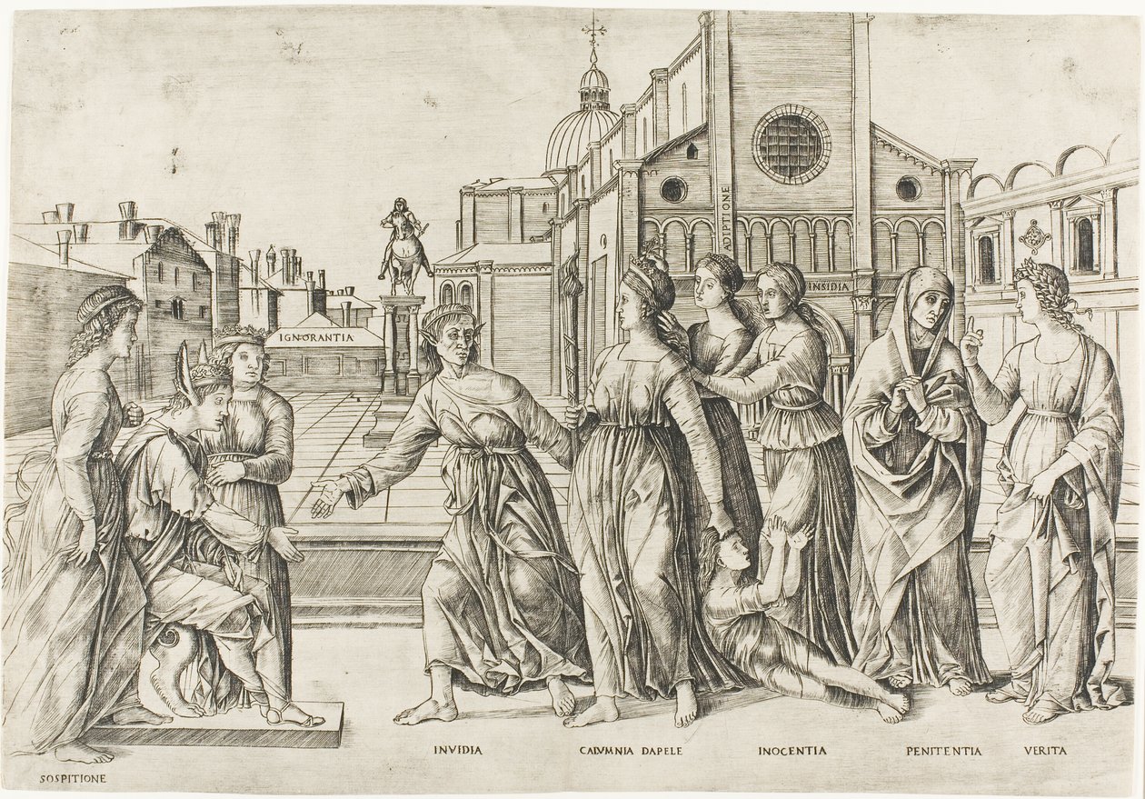 Calumny of Apelles av Girolamo Mocetto
