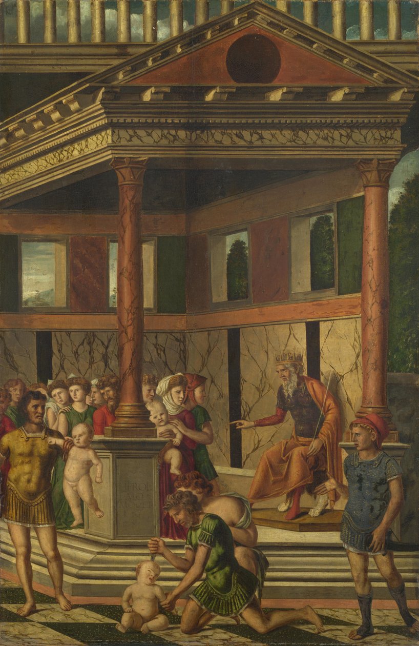 Massakren på de uskyldige med Herodes, ca 1510-1520 av Girolamo Mocetto