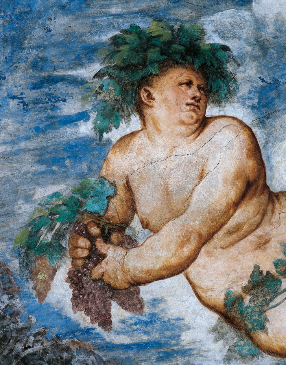 Allegory of Autumn, Detalj av fresker av Girolamo Romanino (ca 1484-etter 1559), på oppdrag av Bernardo Clesio av Girolamo Romanino