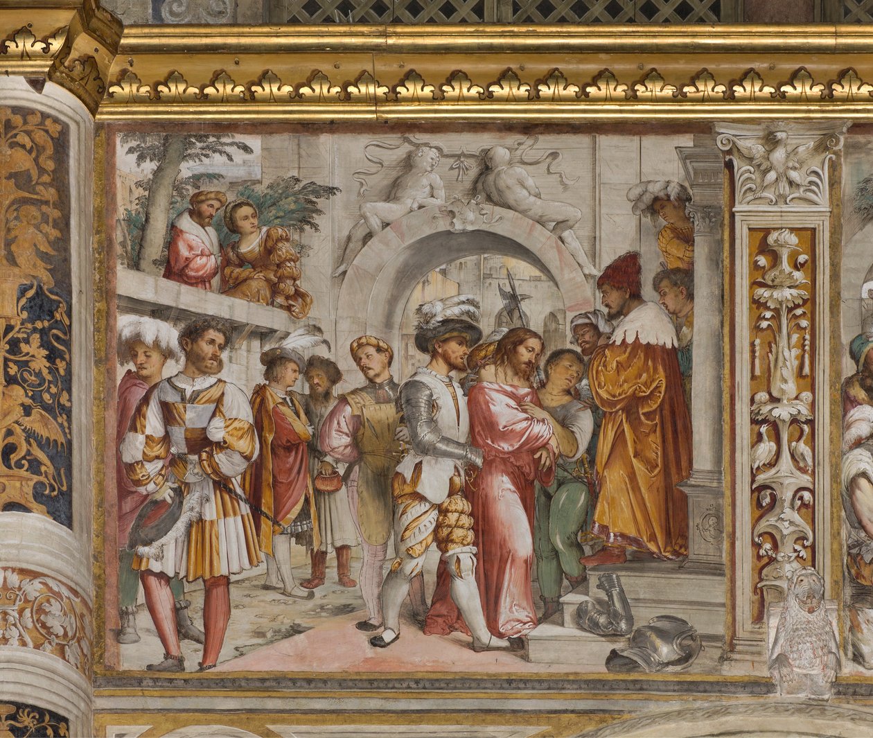 Central Nave, Fifth South Span, Kristus før Pilatus, Girolamo Romanino av Girolamo Romanino