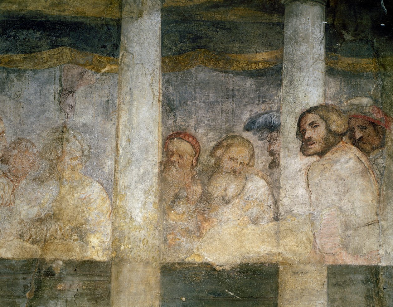 Detalj fra freskomaleri av Romanino Girolamo (ca 1484-1566), Sant