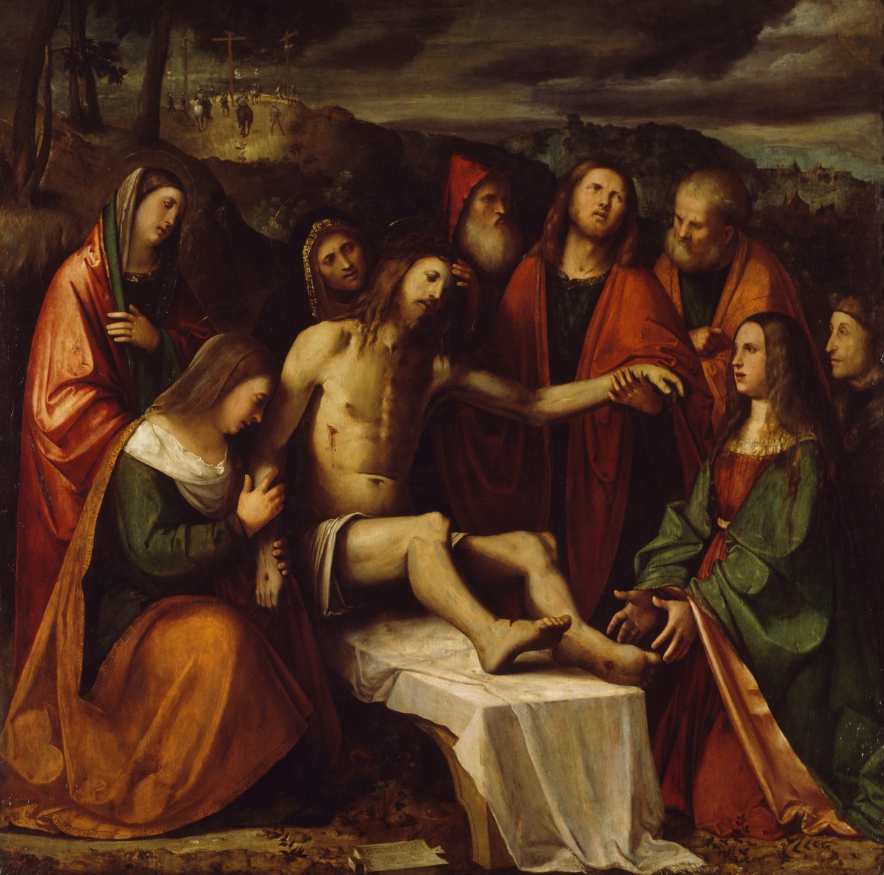 Pieta av Girolamo Romanino (ca 1484-etter 1562), olje på lerret av Girolamo Romanino