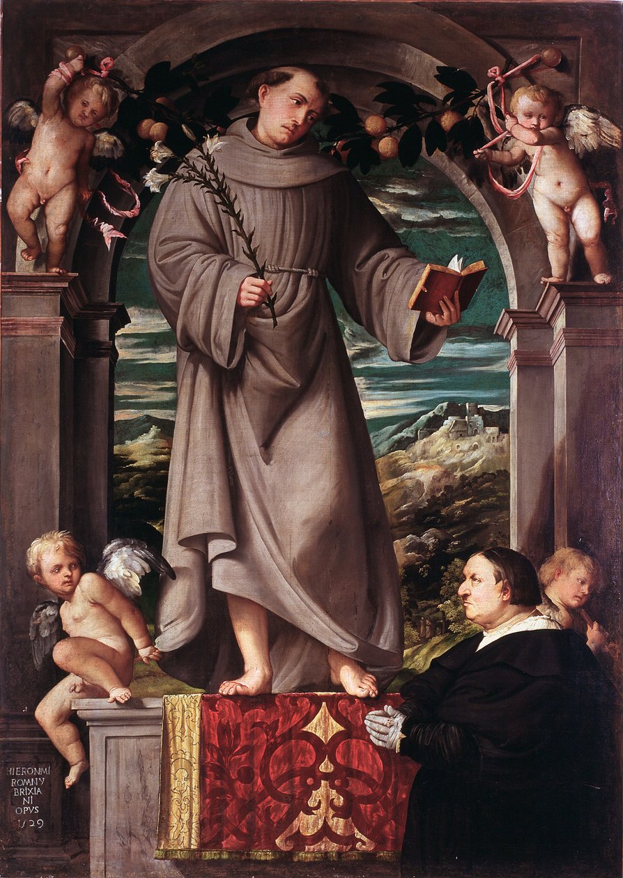 Den hellige Antonius av Padua av Girolamo Romanino