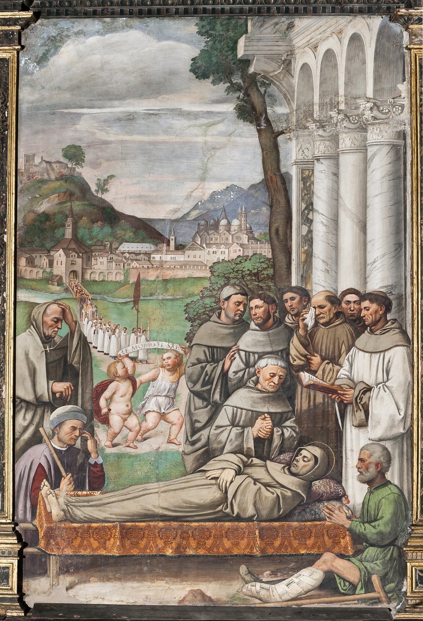 St. Anthonys død, den helliges skole av Girolamo Tessari