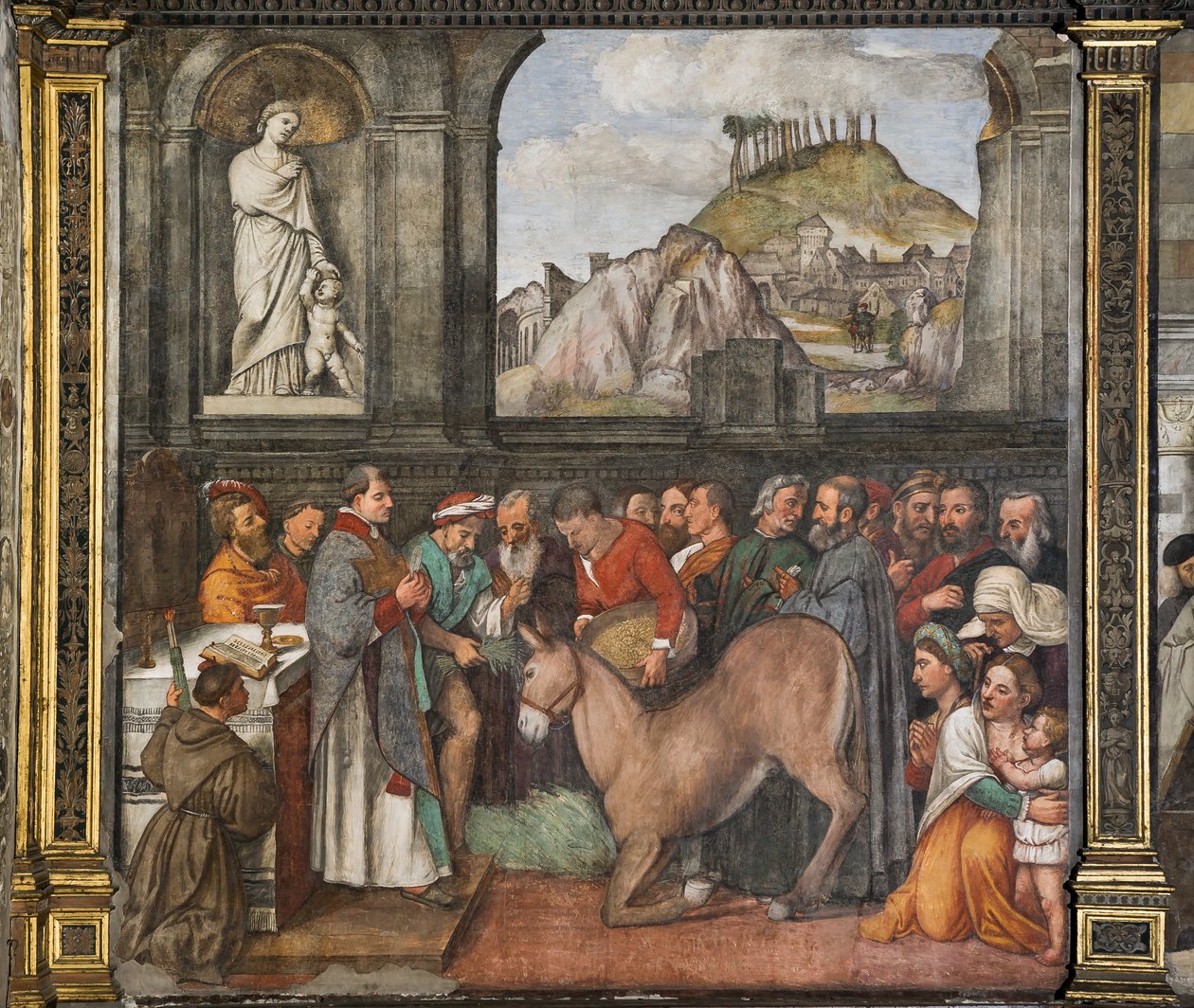 Muldyrets mirakel, Northern Wall, School of the Saint, detalj av 2195188 av Girolamo Tessari