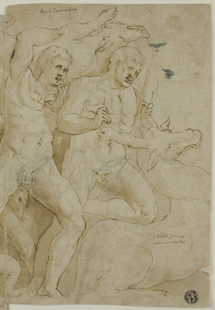 Ancient Sarcophagus Relief with the Labours of Hercules av Girolamo da Carpi