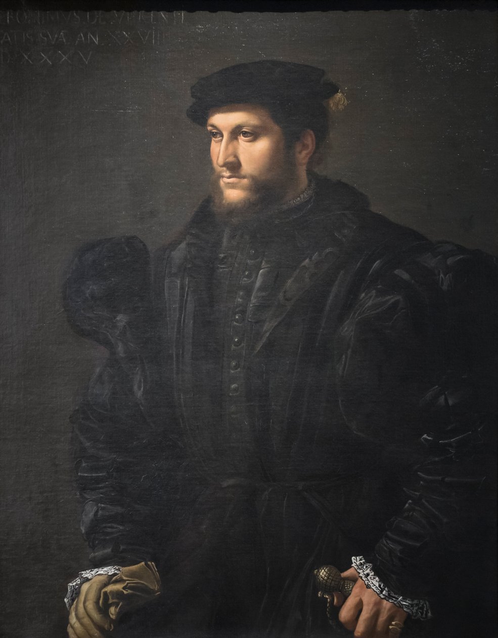 Portrett av en herre i svart av Girolamo da Carpi
