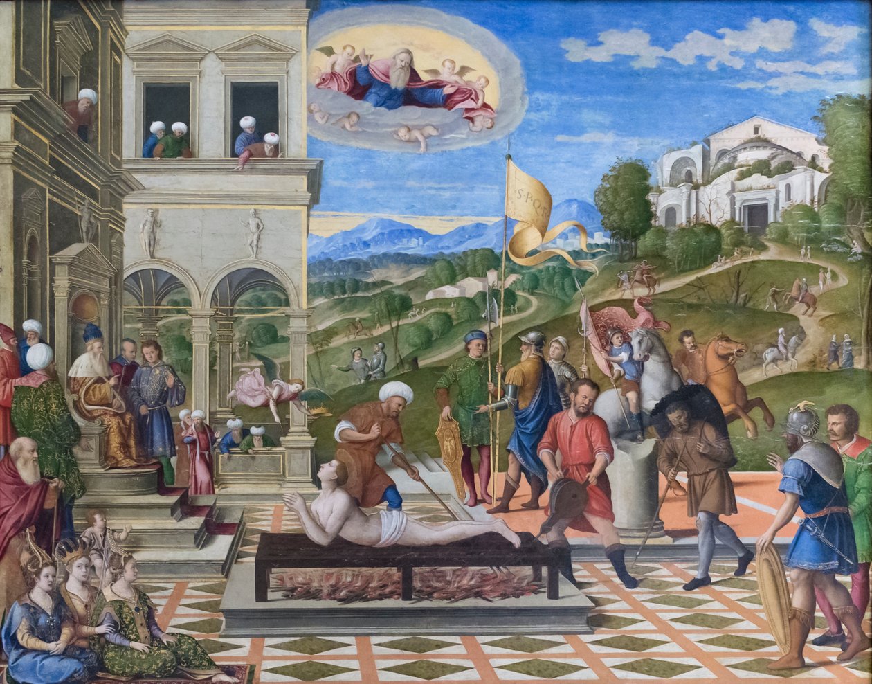 Martyrium av St. Lawrence av Girolamo da Santacroce