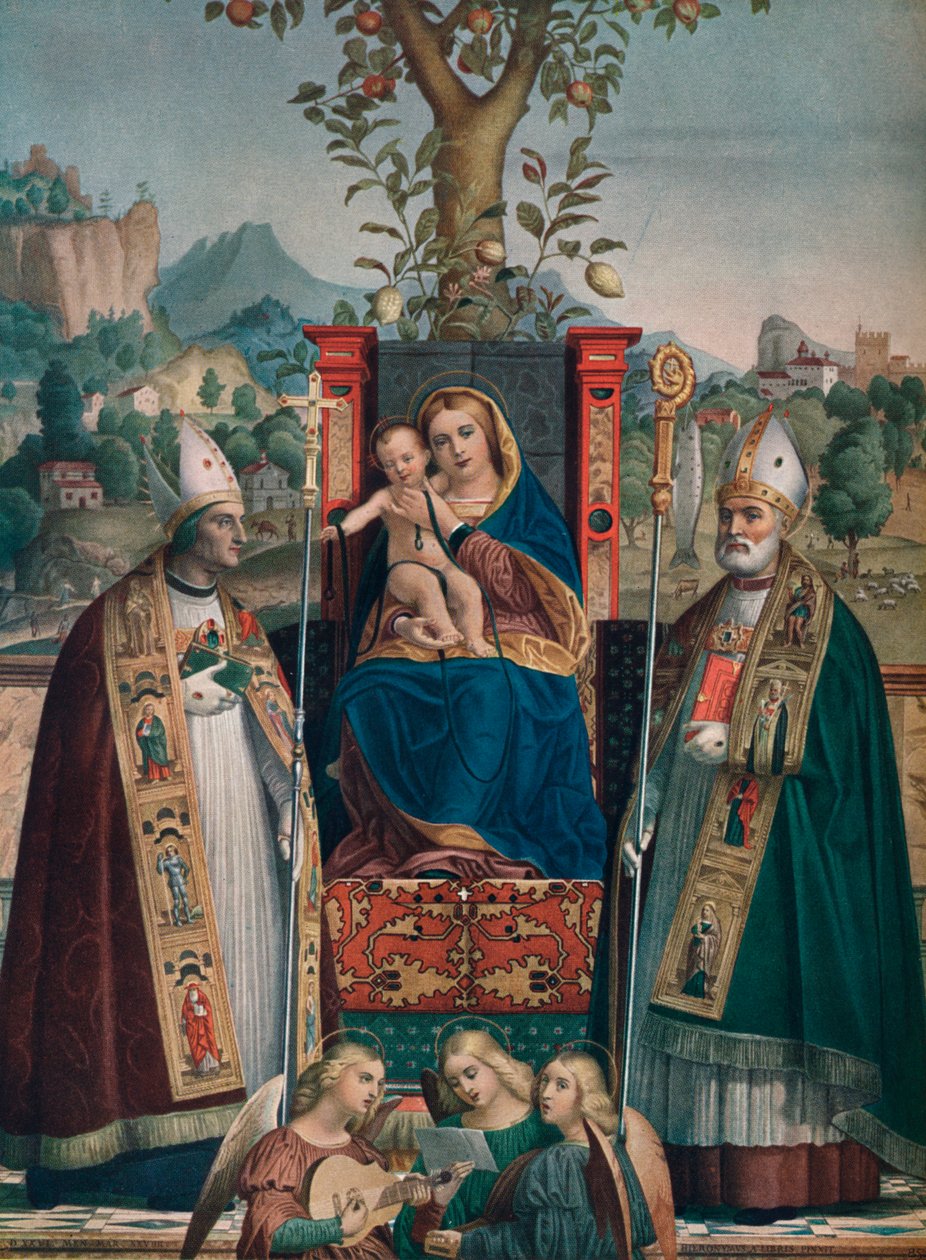 Jomfru og barn med den hellige Lorenzo Giustiniani og Zeno, 1874, 1903. av Girolamo dai Libri
