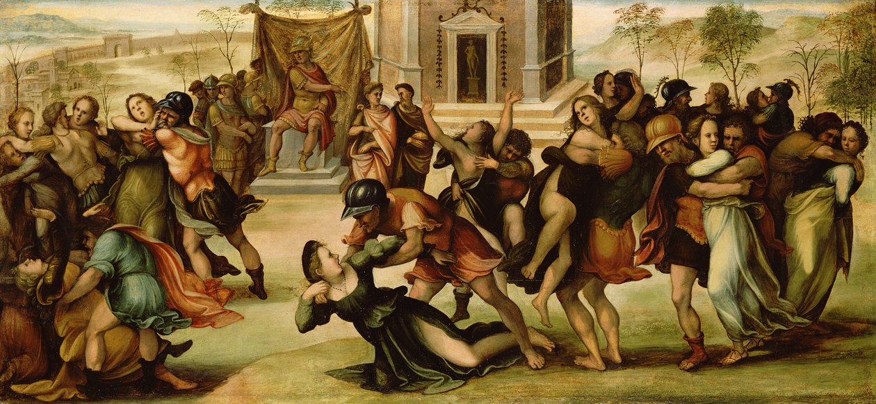 Voldtekt av sabinerne, ca. 1520 av Girolamo del Pacchia