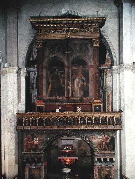 St. Andreas orgel, 1525 (olje og bladgull på tre) av Girolamo di Romana