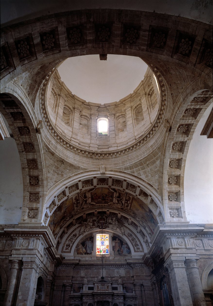 Innvendig utsikt over kirken San Biagio (1518-1545) av Giuliano Giamberti da Sangallo