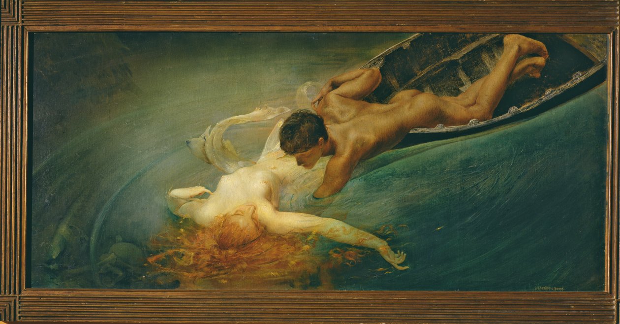 Sirenen (grønn avgrunn) 1893 av Giulio Aristide Sartorio
