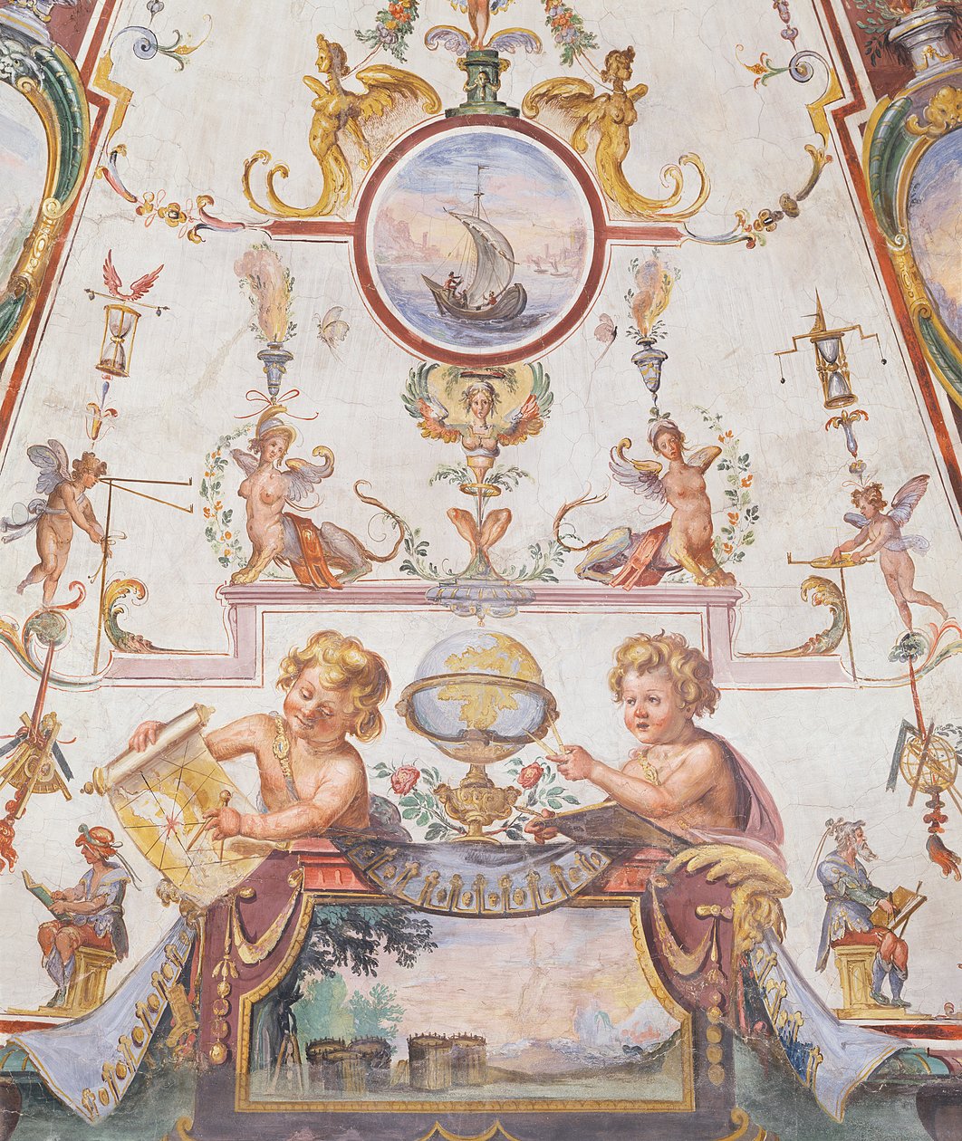 Takpanel fra Stanzino delle Matematiche (fresko med tempera) (se 254071-254073) av Giulio Parigi