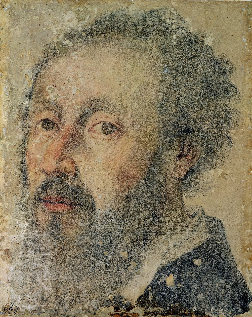 Selvportrett (pastell på papir) av Giulio Romano