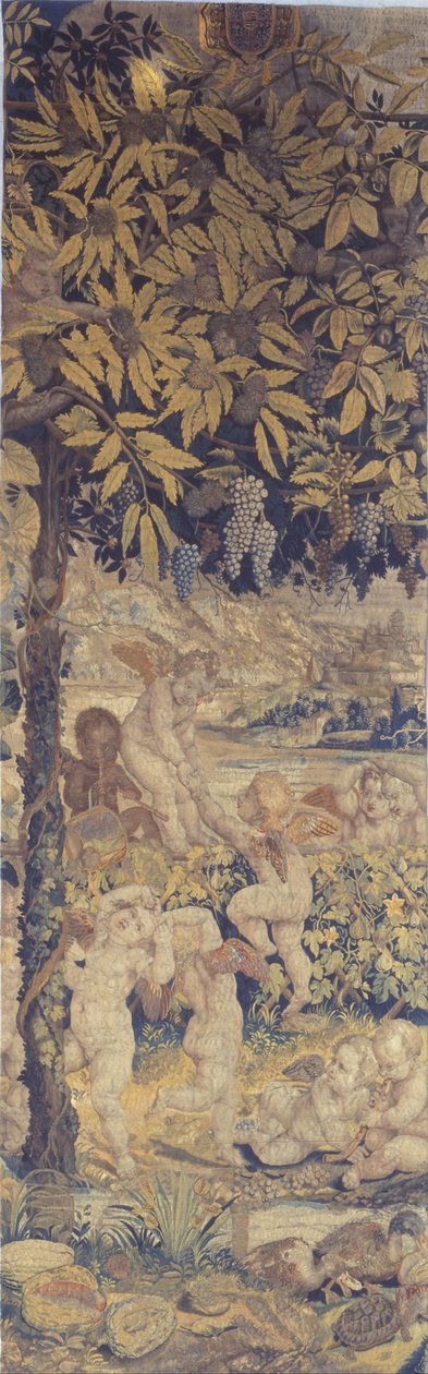 Tapet med Playing Putti av Giulio Romano