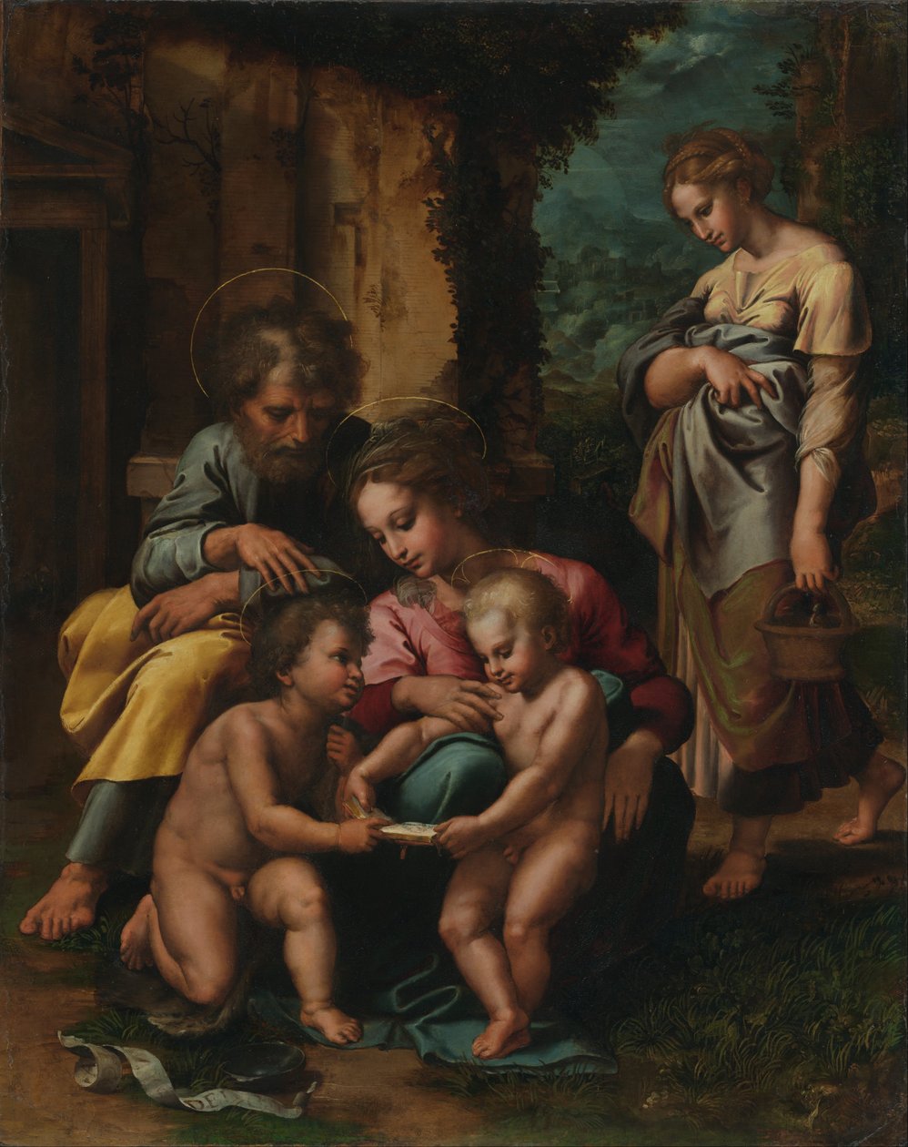 Den hellige familie av Giulio Romano
