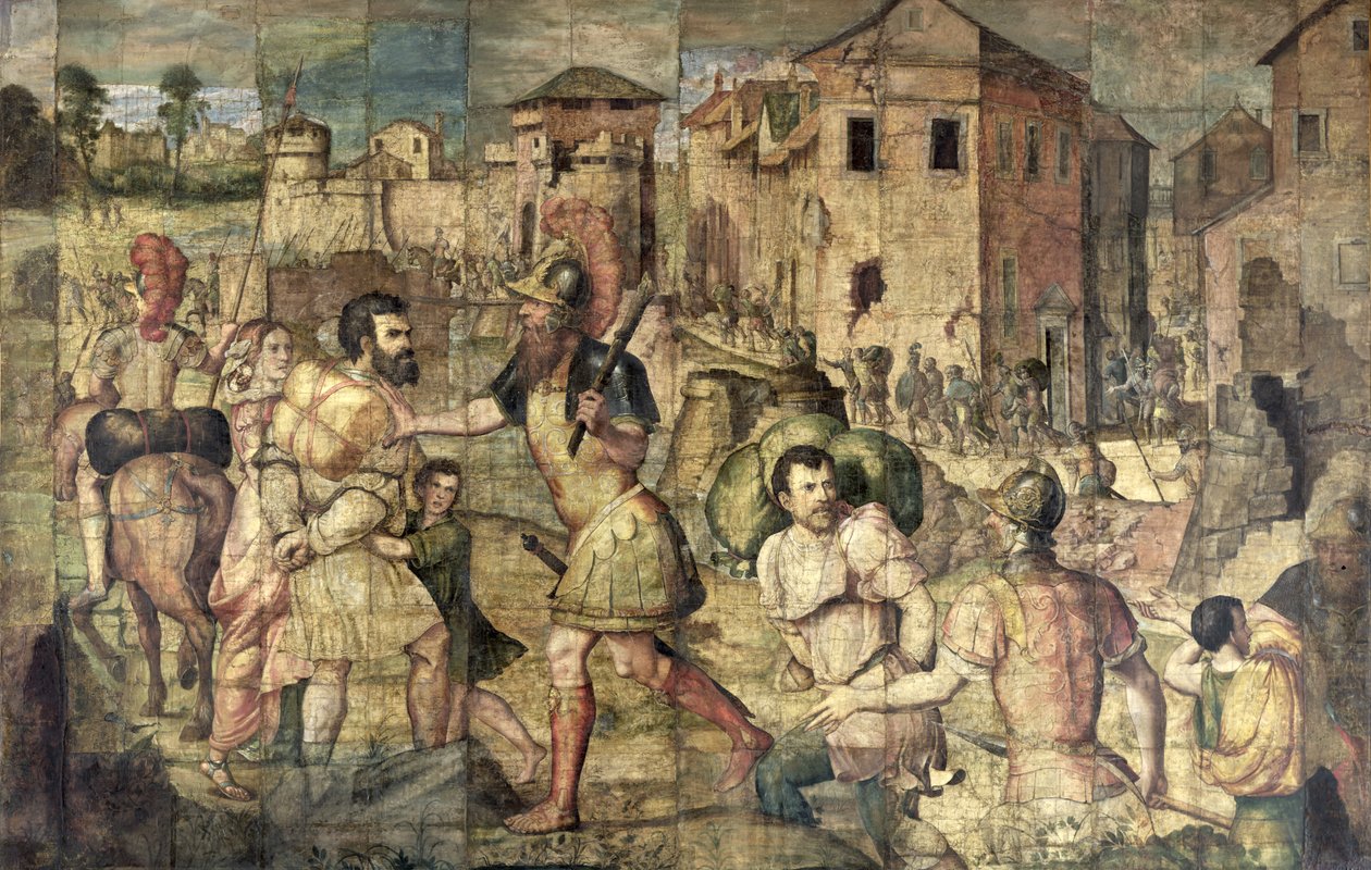 The Prisoners (tempera på papir) av Giulio Romano