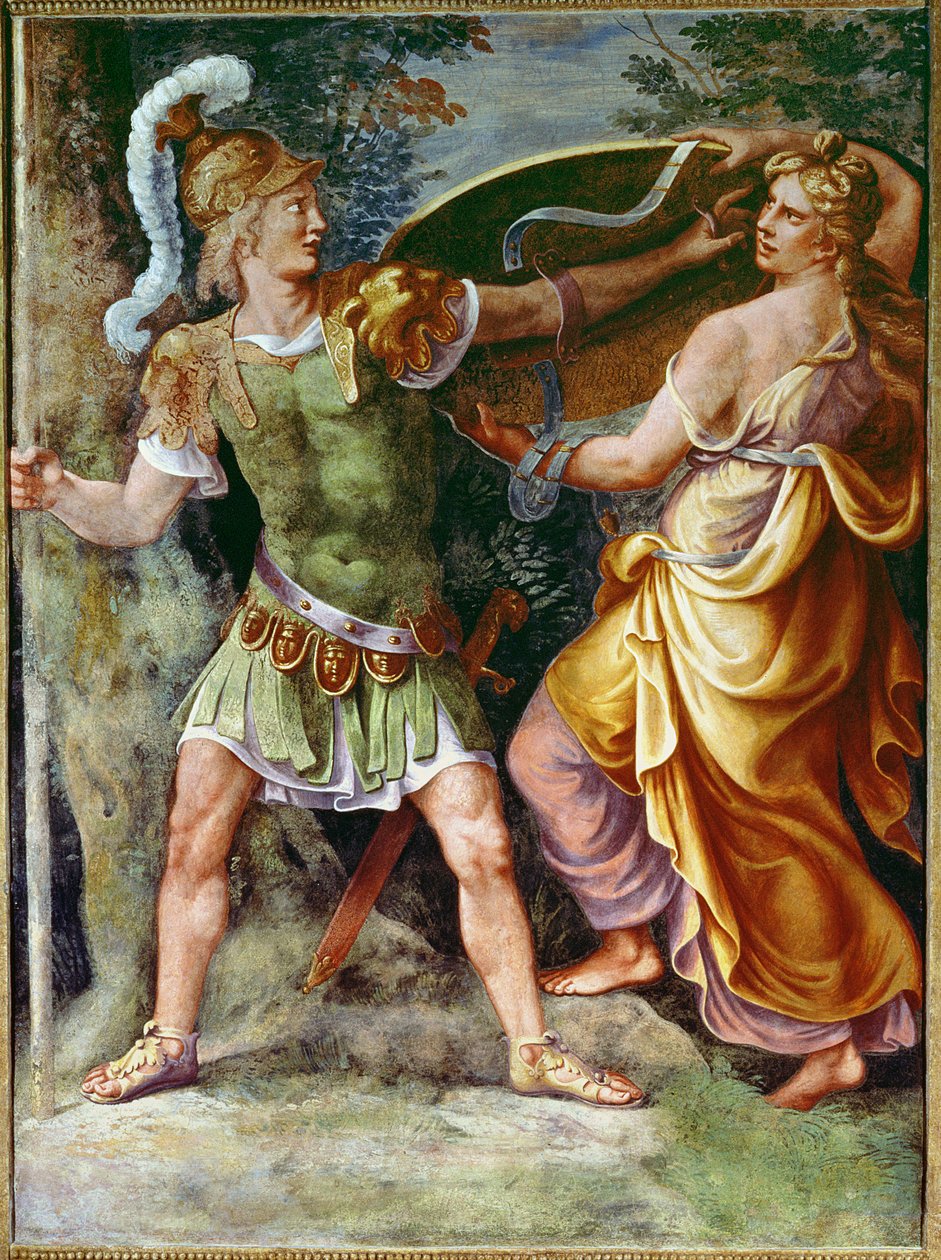 Thetis gir Achilles armene av Giulio Romano